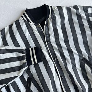 Vintage 60s 70s Felco NY Striped Referee Jacket Union Made Nylon XL